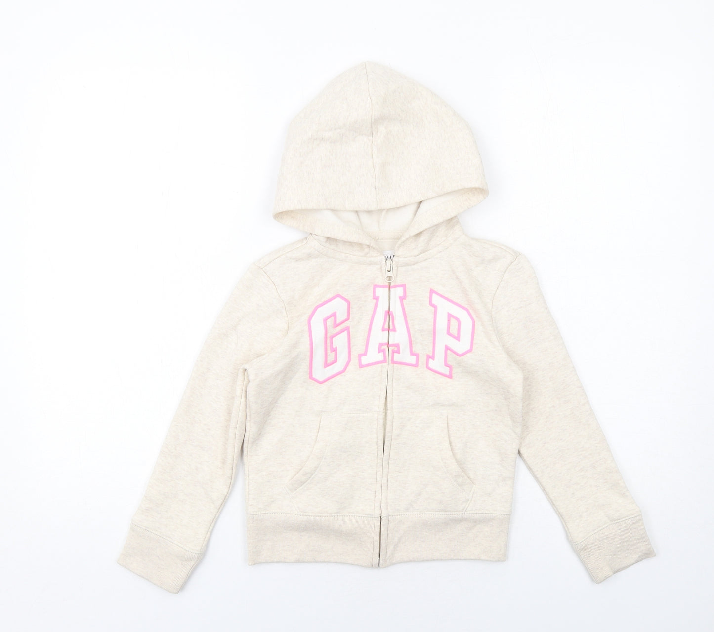 Gap Girls Ivory Paisley Cotton Full Zip Hoodie Size 6-7 Years Zip