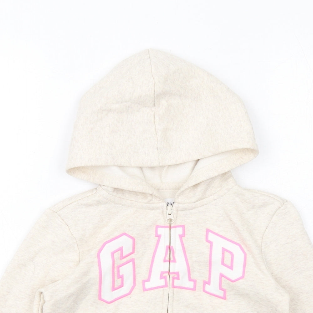 Gap Girls Ivory Paisley Cotton Full Zip Hoodie Size 6-7 Years Zip