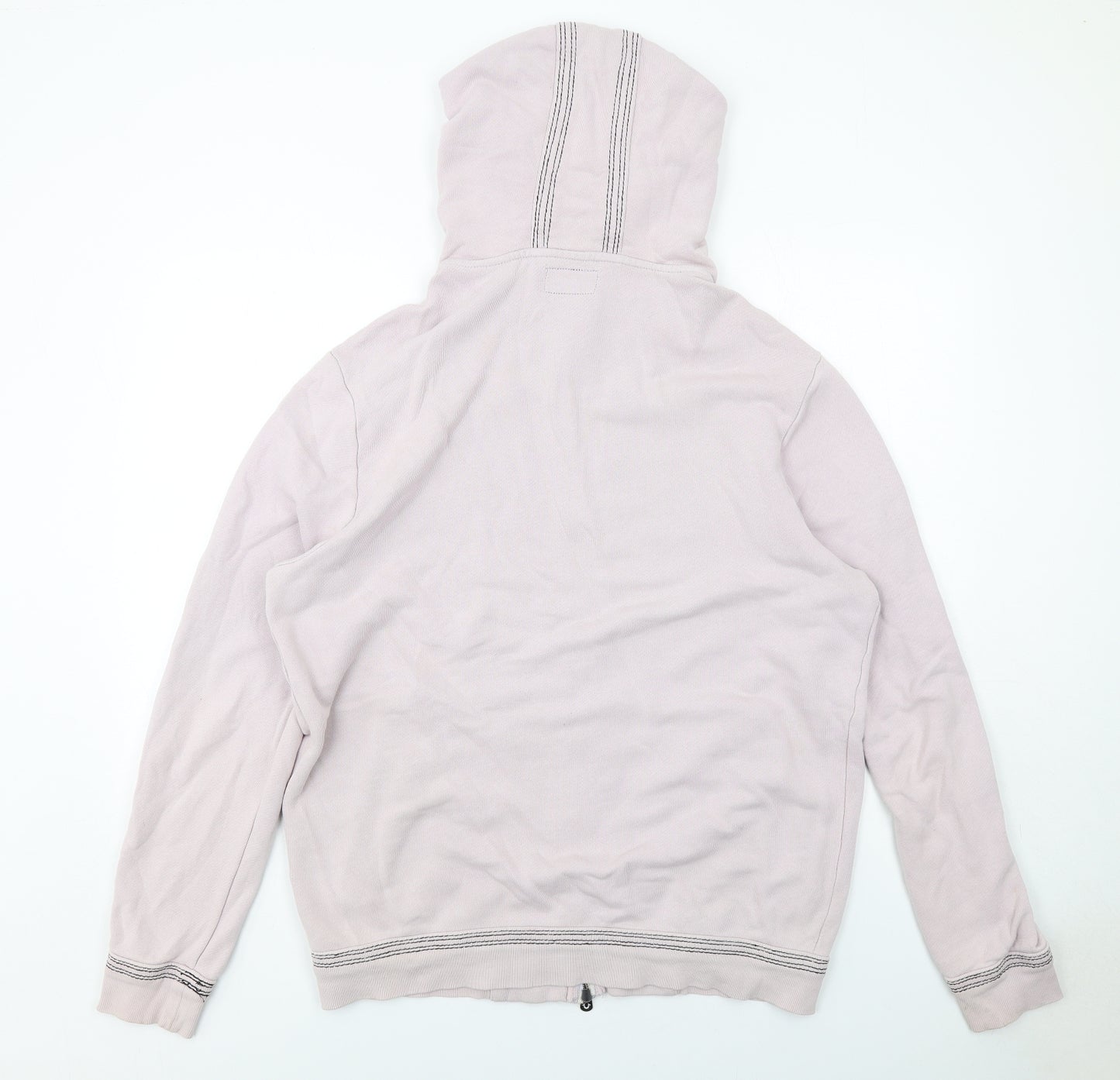 True Religion Mens Pink Cotton Full Zip Hoodie Size L