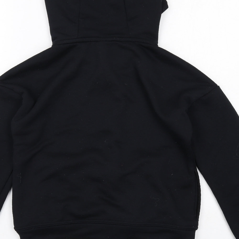 Nike Girls Black Polyester Pullover Hoodie Size 10-11 Years Zip