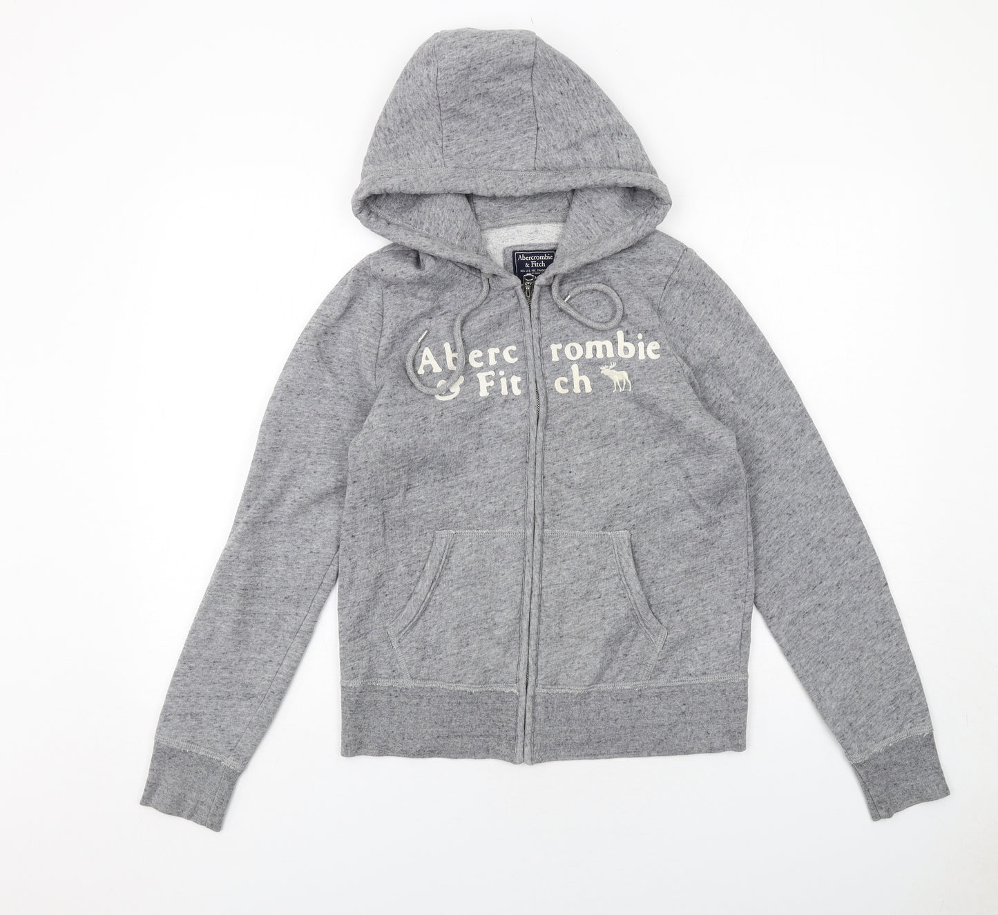 Abercrombie & Fitch Womens Grey Cotton Full Zip Hoodie Size M Zip