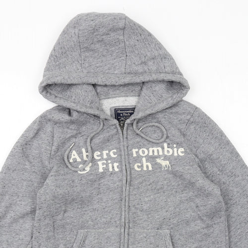 Abercrombie & Fitch Womens Grey Cotton Full Zip Hoodie Size M Zip