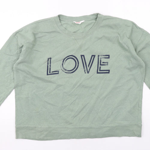 John Lewis Womens Green Cotton Pullover Sweatshirt Size L Pullover - Love