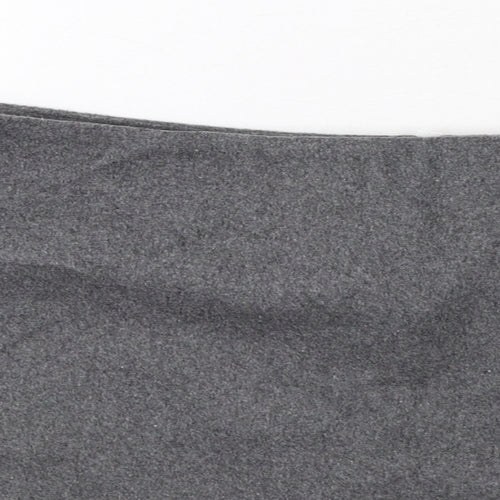 Ally Womens Grey Nylon Mini Skirt Size 14 Zip