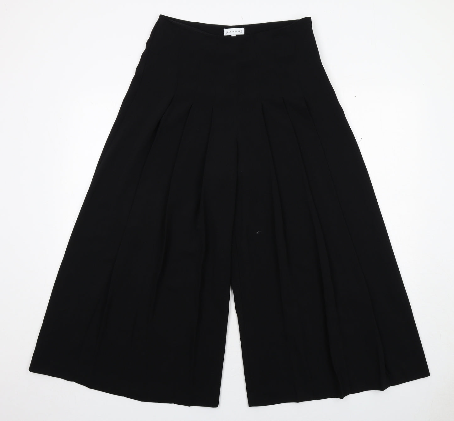 Warehouse Womens Black Polyester Trousers Size 10 Regular Zip