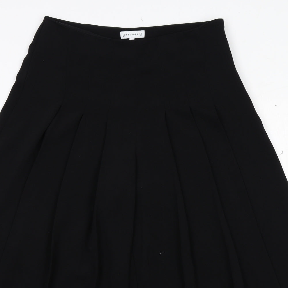 Warehouse Womens Black Polyester Trousers Size 10 Regular Zip