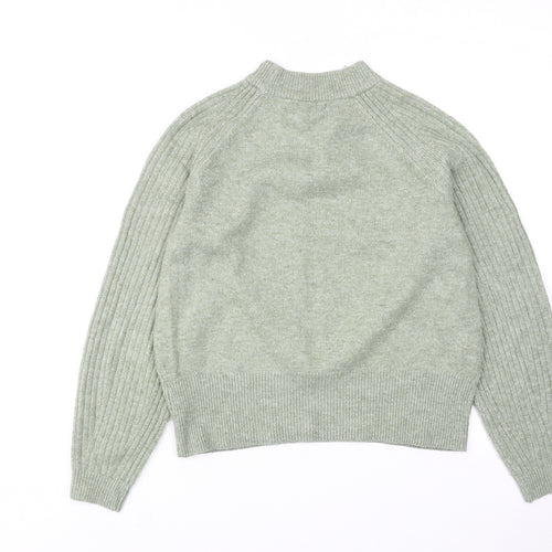 Marks and Spencer Womens Green Round Neck Acrylic Pullover Jumper Size S