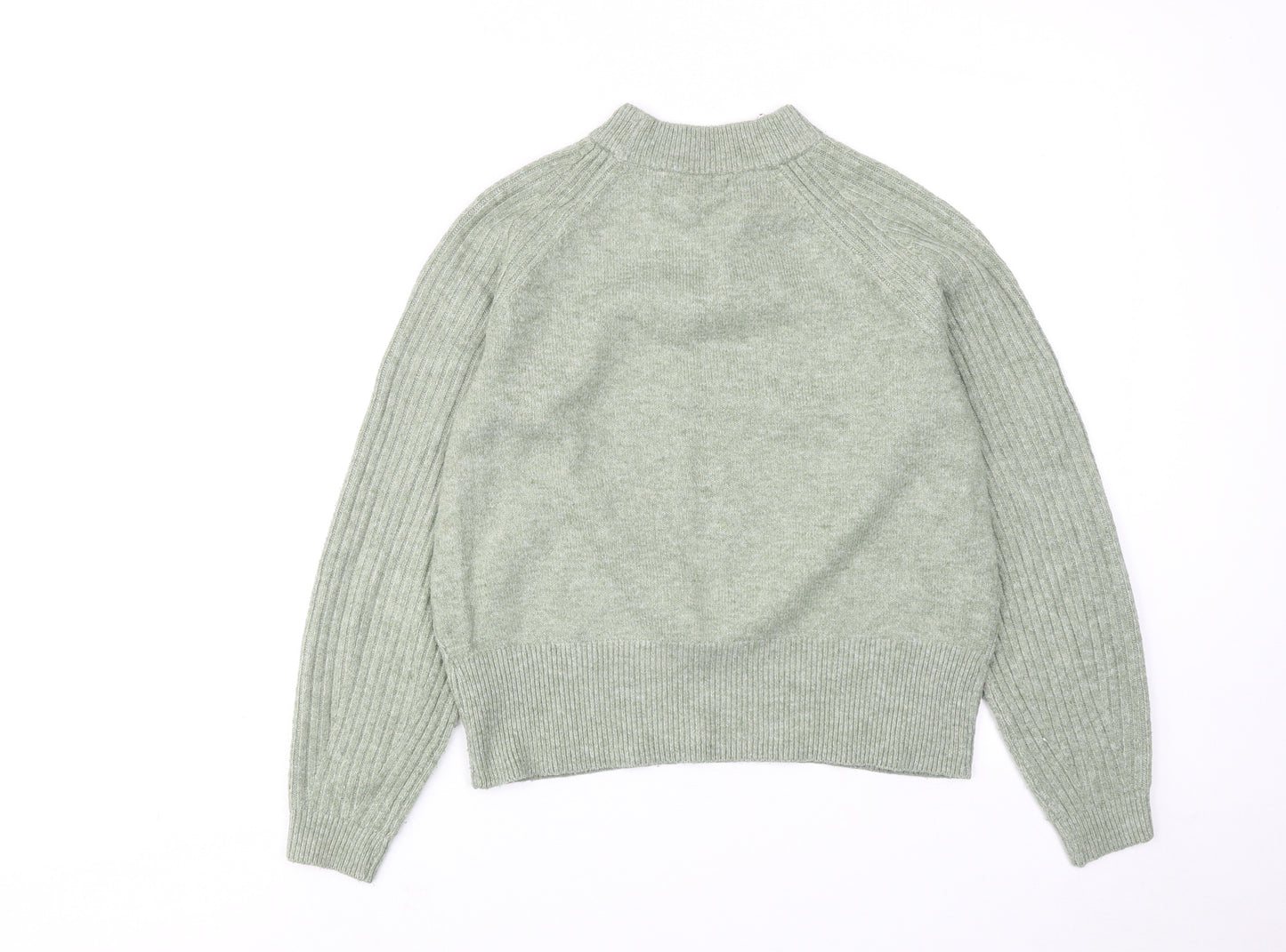 Marks and Spencer Womens Green Round Neck Acrylic Pullover Jumper Size S