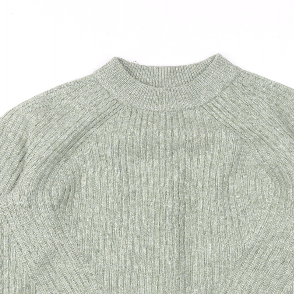 Marks and Spencer Womens Green Round Neck Acrylic Pullover Jumper Size S