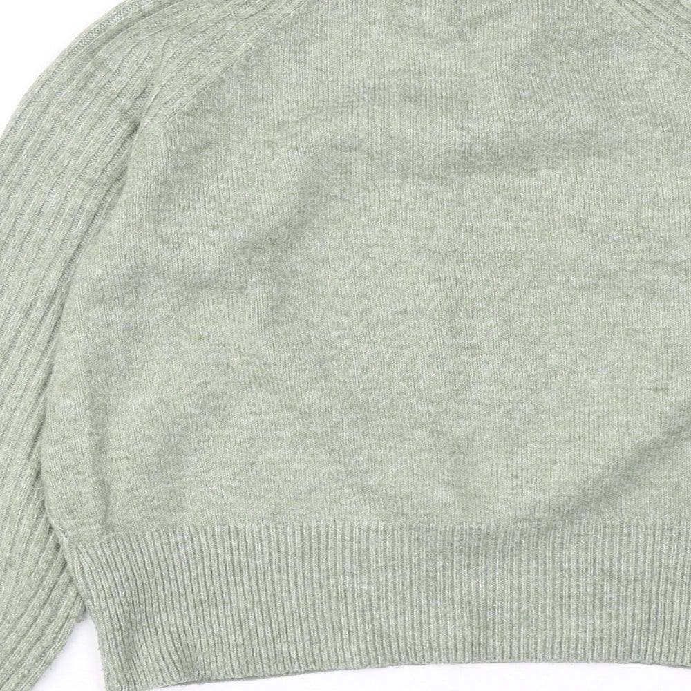Marks and Spencer Womens Green Round Neck Acrylic Pullover Jumper Size S