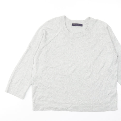 Marks and Spencer Womens Silver Round Neck Viscose Pullover Jumper Size 10