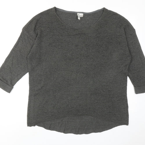 H&M Womens Green Round Neck Acrylic Pullover Jumper Size L