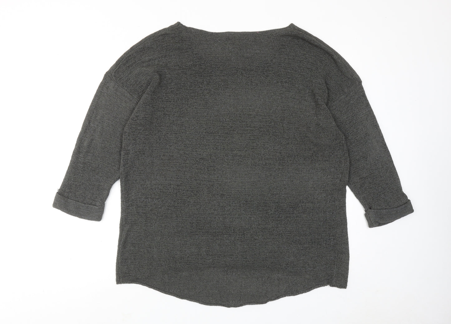 H&M Womens Green Round Neck Acrylic Pullover Jumper Size L
