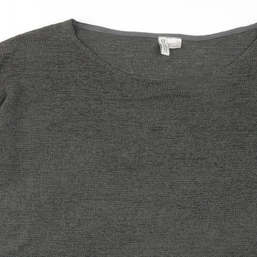 H&M Womens Green Round Neck Acrylic Pullover Jumper Size L