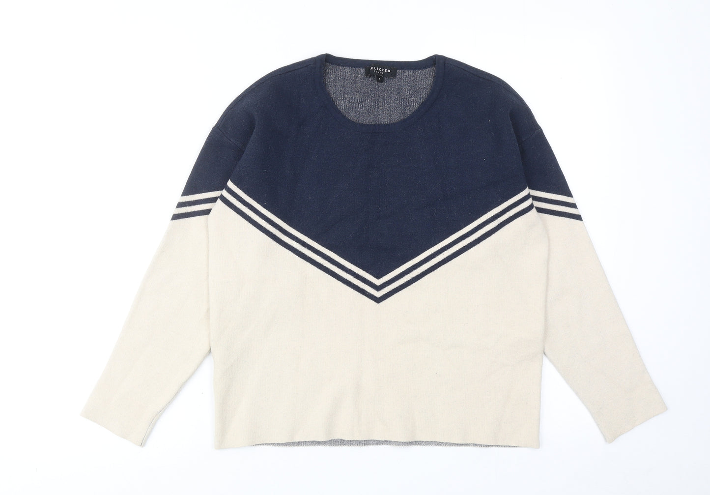 Selected Femme Womens Beige Round Neck Viscose Pullover Jumper Size S