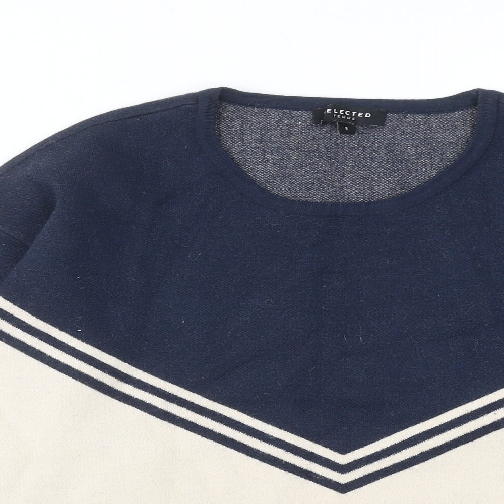 Selected Femme Womens Beige Round Neck Viscose Pullover Jumper Size S