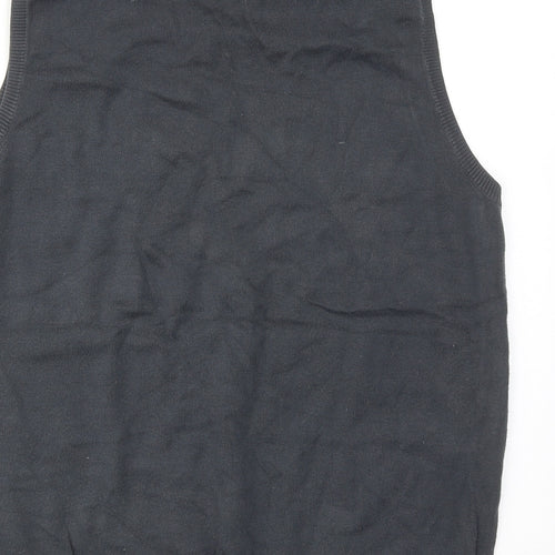 Autograph Mens Blue V-Neck Geometric Cotton Vest Jumper Size M Sleeveless