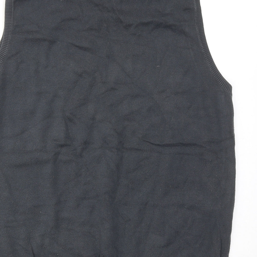 Autograph Mens Blue V-Neck Geometric Cotton Vest Jumper Size M Sleeveless