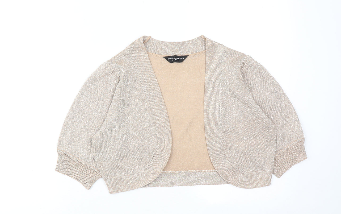 Dorothy Perkins Womens Brown V-Neck Viscose Cardigan Jumper Size 14 - Cropped