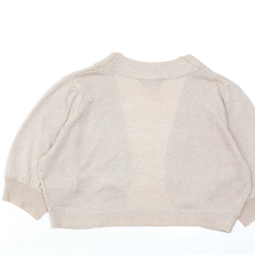 Dorothy Perkins Womens Brown V-Neck Viscose Cardigan Jumper Size 14 - Cropped