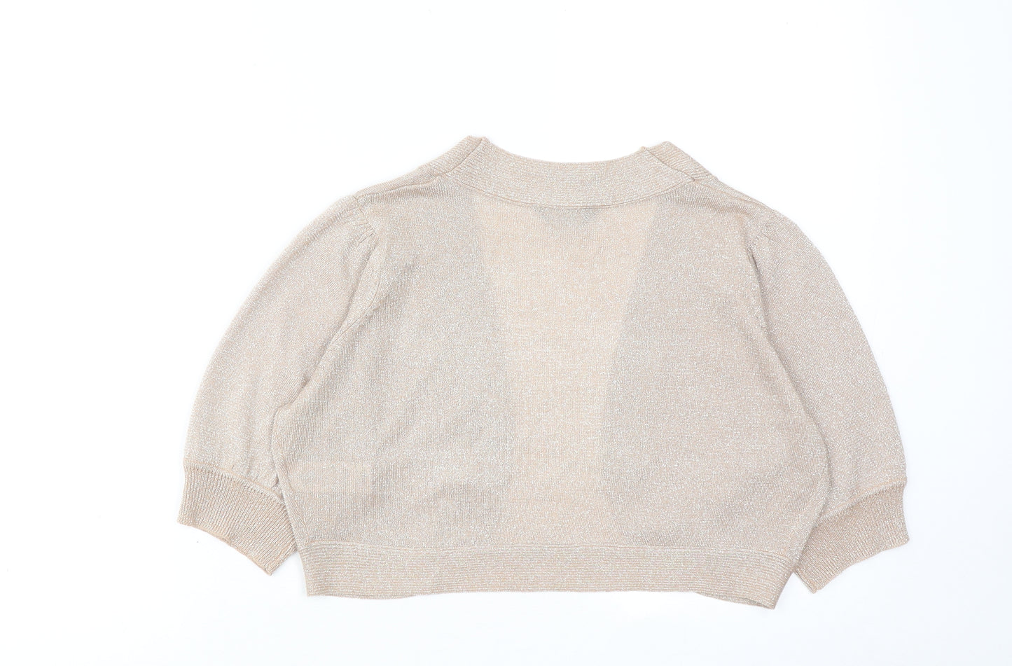 Dorothy Perkins Womens Brown V-Neck Viscose Cardigan Jumper Size 14 - Cropped