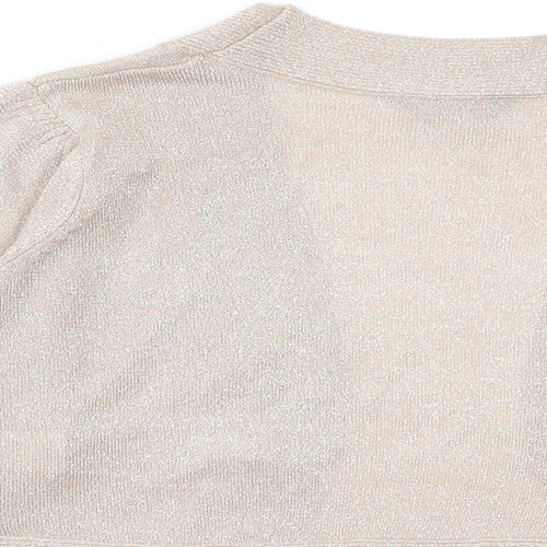 Dorothy Perkins Womens Brown V-Neck Viscose Cardigan Jumper Size 14 - Cropped