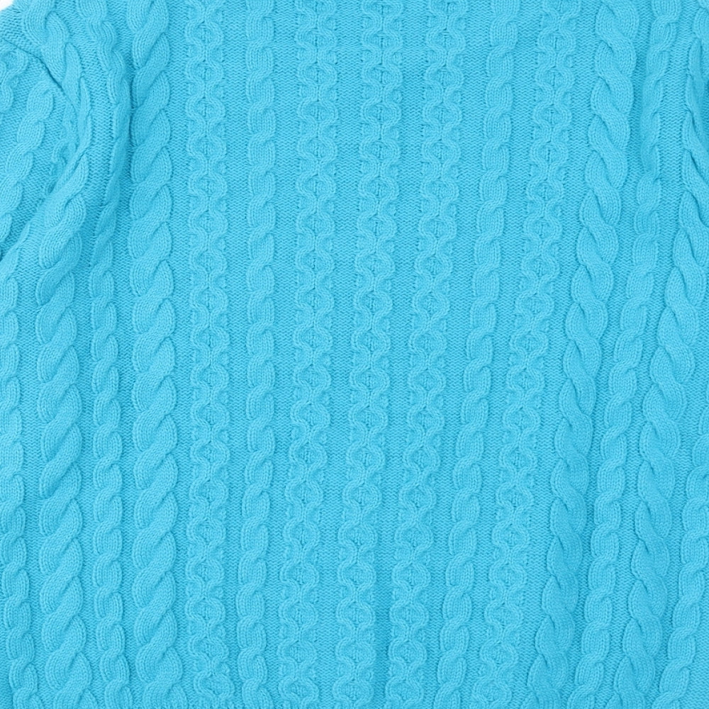 Pout Womens Blue Round Neck Acrylic Pullover Jumper Size S - Size S-M