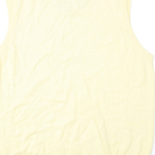 Marks and Spencer Mens Yellow V-Neck Acrylic Vest Jumper Size XL Sleeveless
