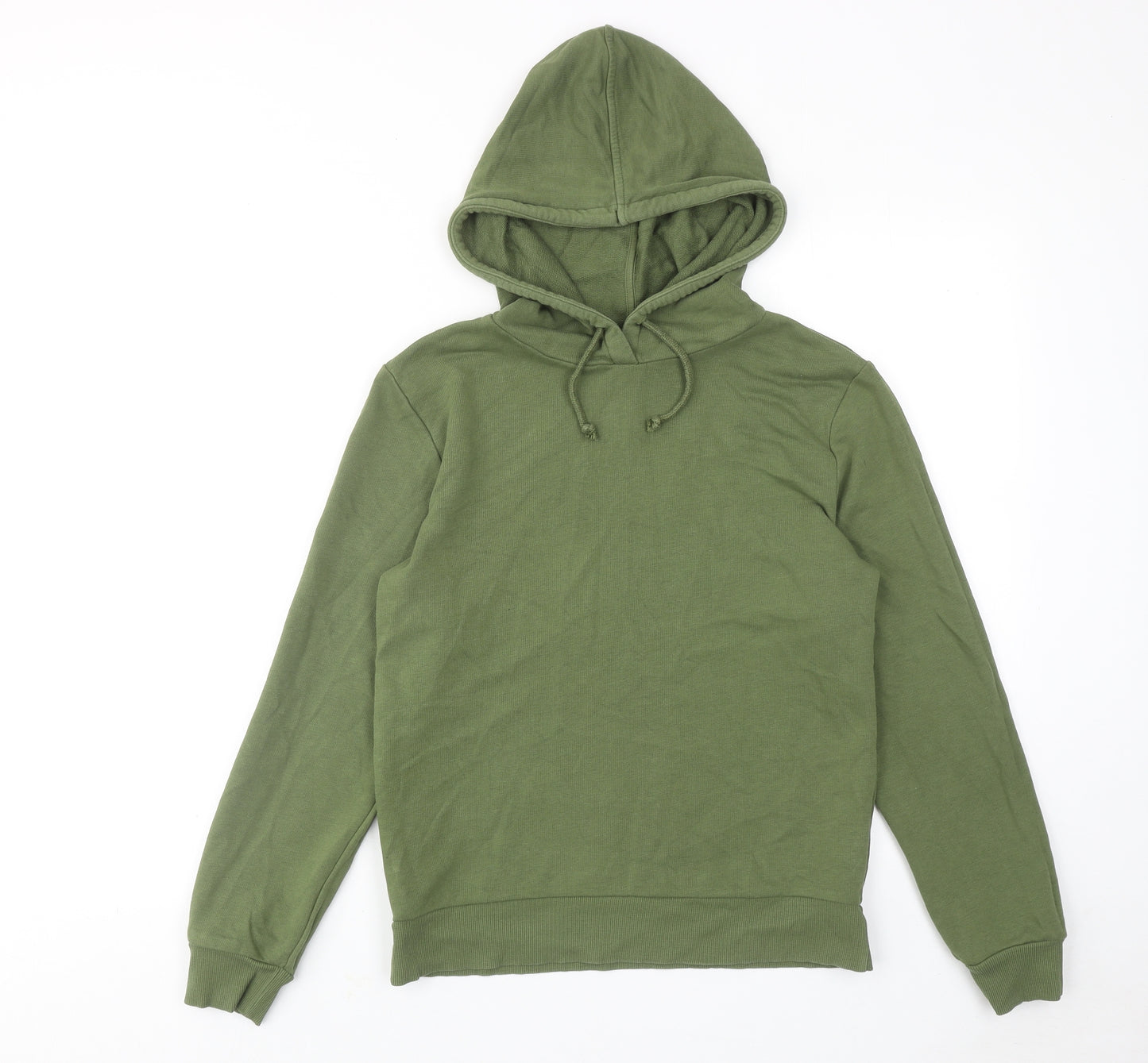 Marks and Spencer Womens Green Cotton Pullover Hoodie Size 8 Pullover