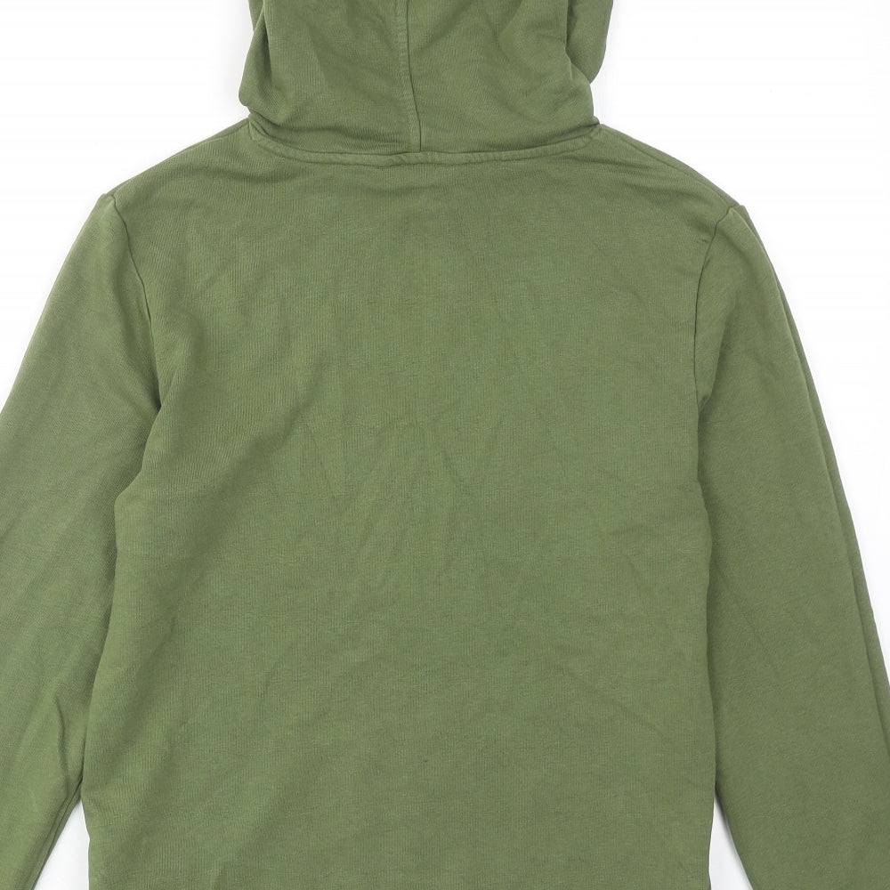 Marks and Spencer Womens Green Cotton Pullover Hoodie Size 8 Pullover
