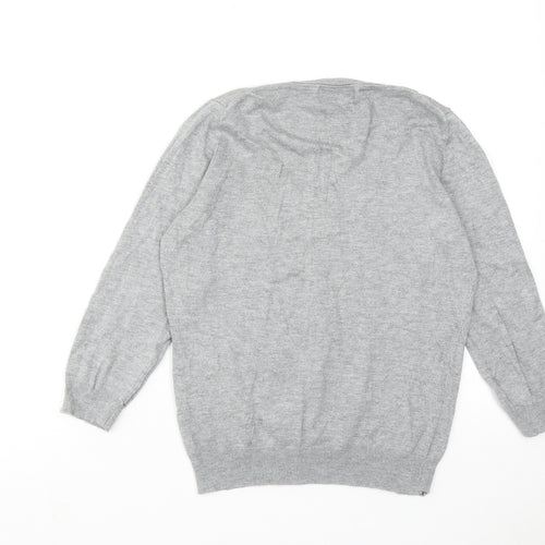 Marks and Spencer Womens Grey Scoop Neck Viscose Pullover Jumper Size 10