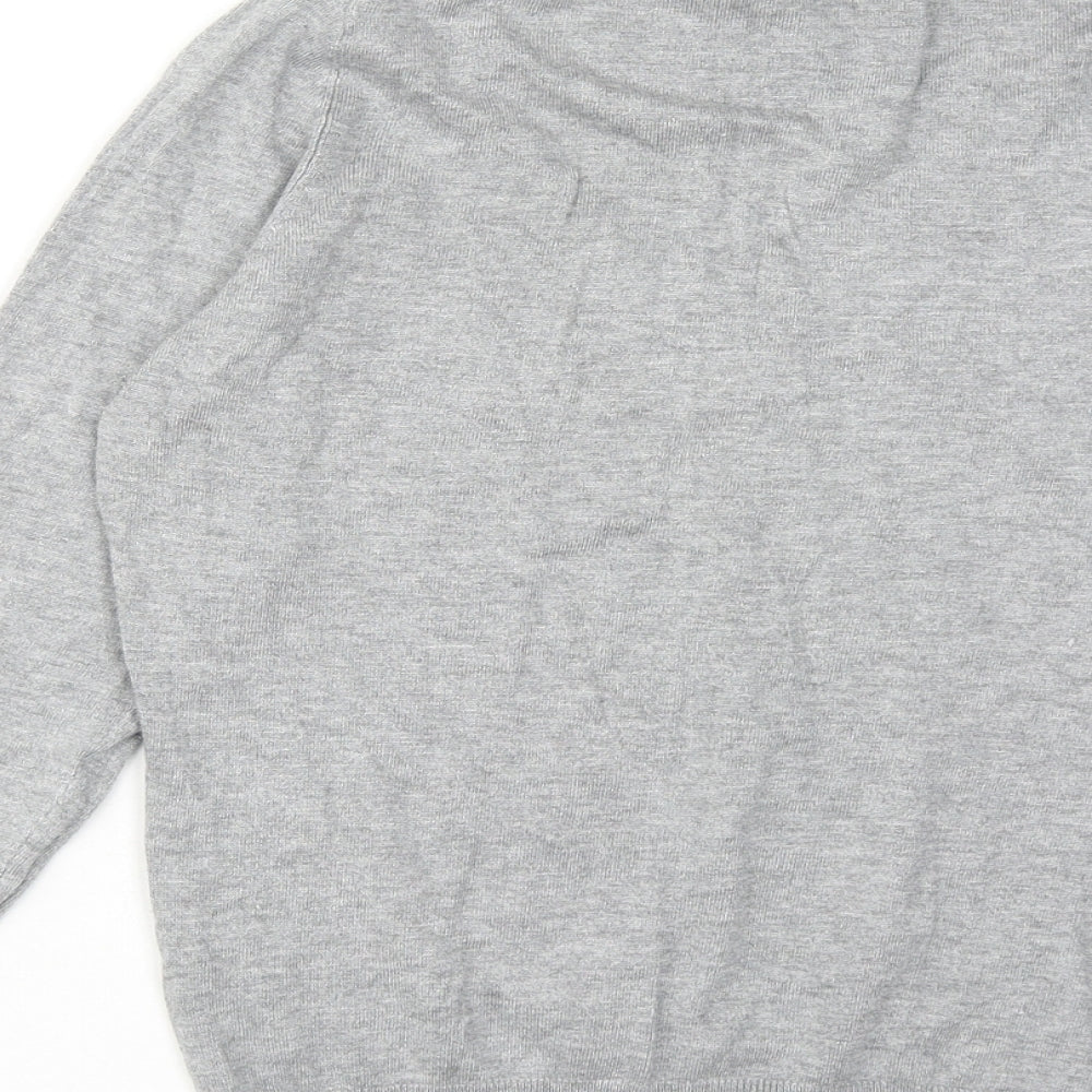 Marks and Spencer Womens Grey Scoop Neck Viscose Pullover Jumper Size 10