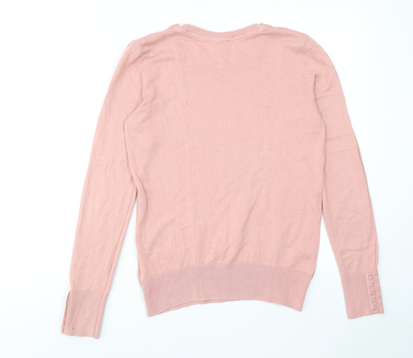 H&M Womens Pink Round Neck Cotton Pullover Jumper Size S