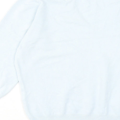 Marks and Spencer Womens Blue V-Neck Viscose Pullover Jumper Size 12