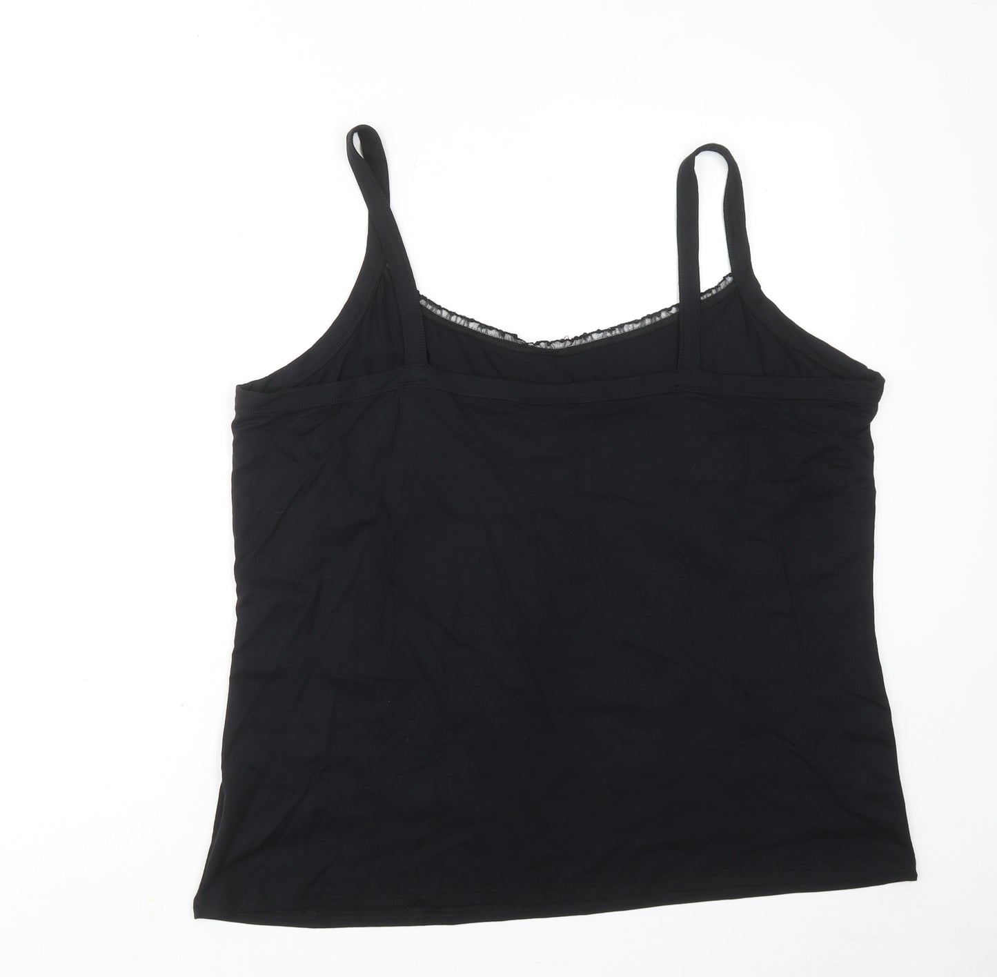 Ann Harvey Womens Black Viscose Basic Tank Size 22 Round Neck