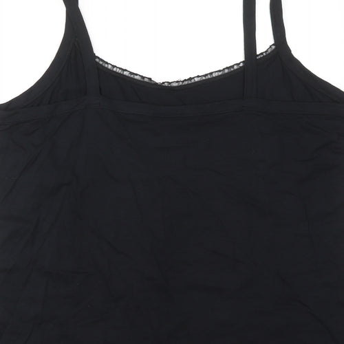 Ann Harvey Womens Black Viscose Basic Tank Size 22 Round Neck