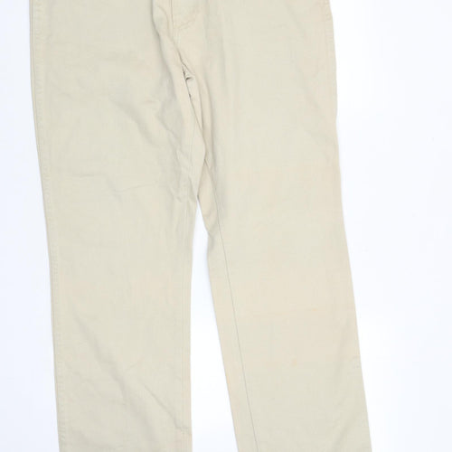 Wrangler Mens Beige Cotton Straight Jeans Size 36 in L34 in Regular Zip