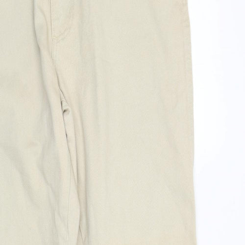 Wrangler Mens Beige Cotton Straight Jeans Size 36 in L34 in Regular Zip