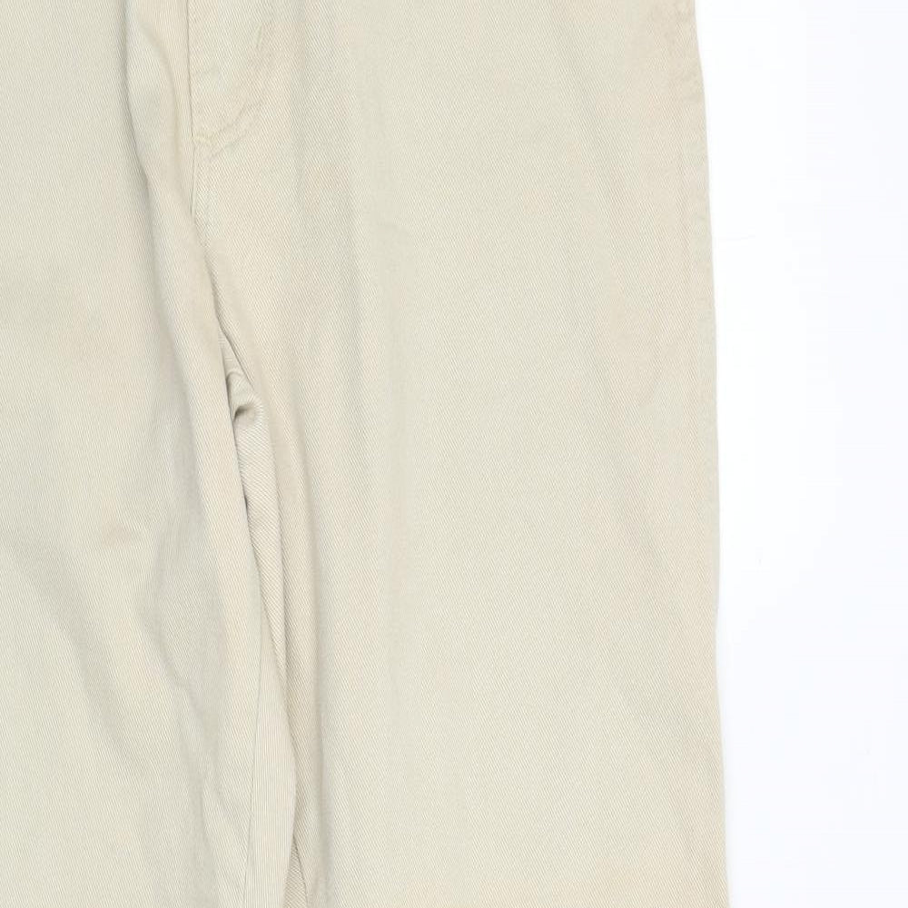 Wrangler Mens Beige Cotton Straight Jeans Size 36 in L34 in Regular Zip