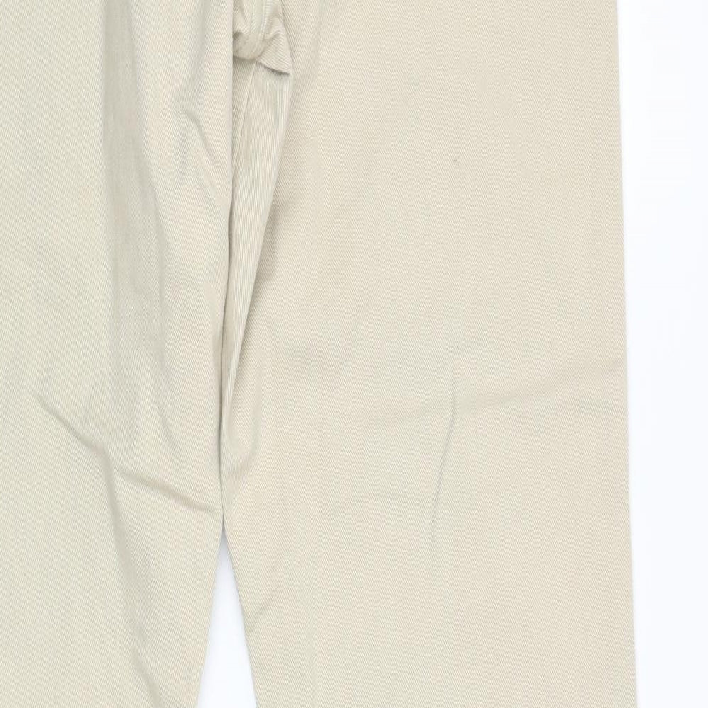 Wrangler Mens Beige Cotton Straight Jeans Size 36 in L34 in Regular Zip