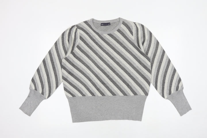 Marks and Spencer Womens Multicoloured Round Neck Striped Viscose Pullover Jumper Size 14