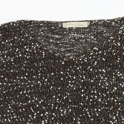EWM Womens Brown Scoop Neck Acrylic Pullover Jumper Size 14 - Size 14-16