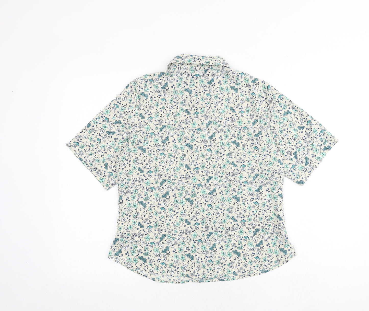 EWM Womens Multicoloured Floral Polyester Basic Button-Up Size 10 Collared