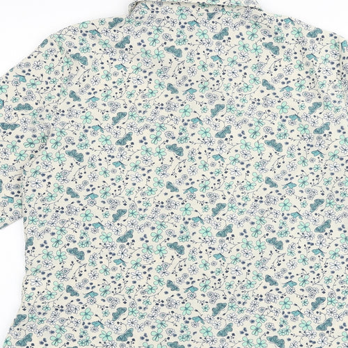 EWM Womens Multicoloured Floral Polyester Basic Button-Up Size 10 Collared