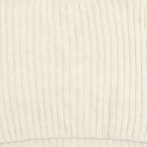 H&M Womens Beige V-Neck Acrylic Vest Jumper Size S