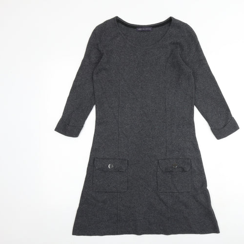 Marks and Spencer Womens Grey Polyamide A-Line Size 8 Round Neck Pullover