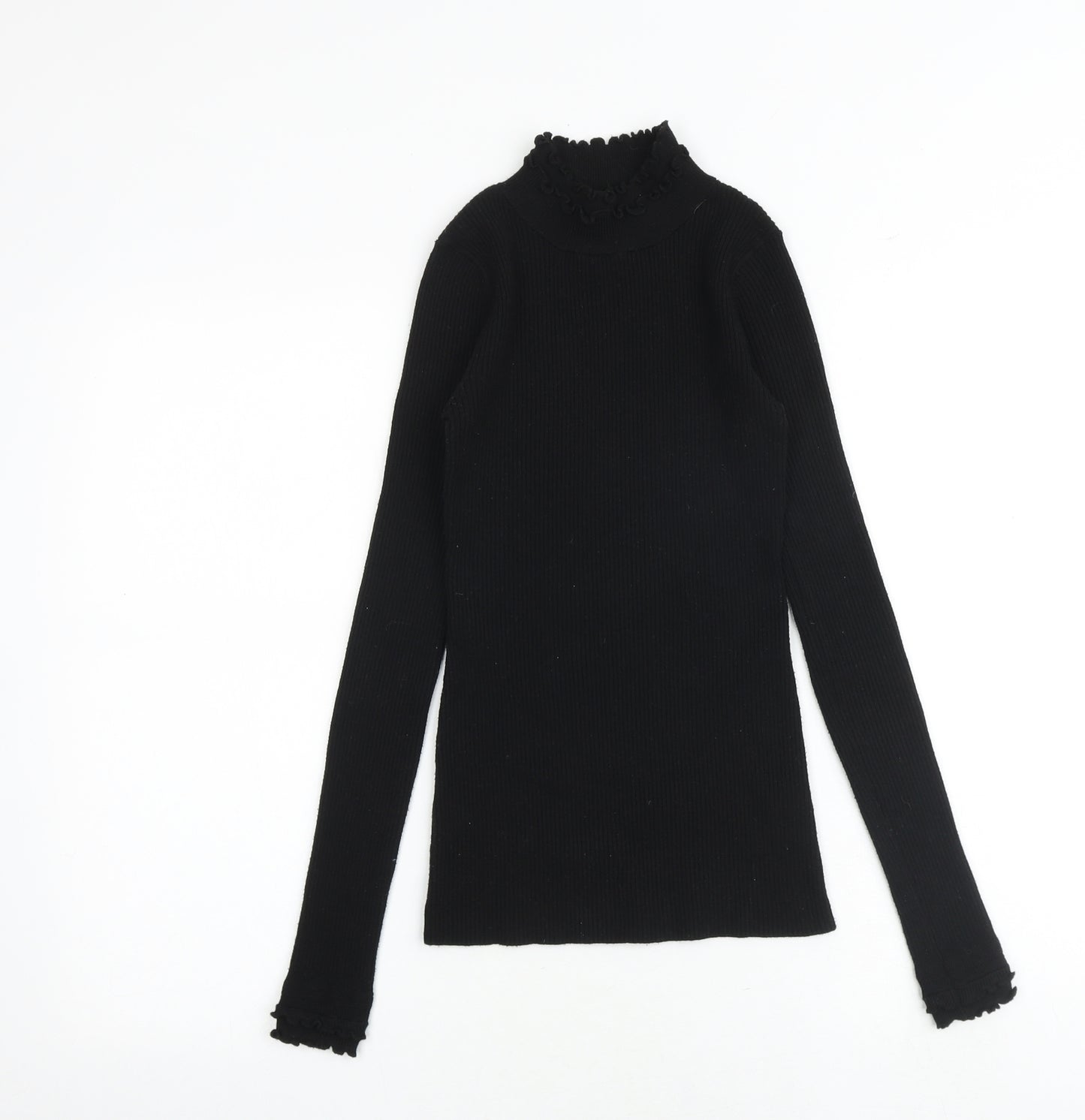 River Island Womens Black Mock Neck Polyester Pullover Jumper Size 6