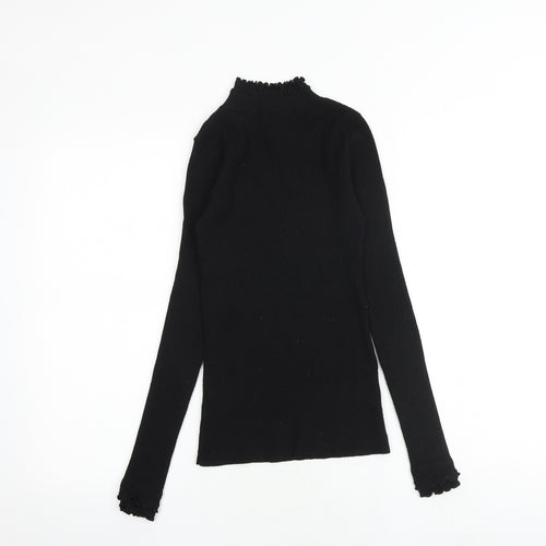 River Island Womens Black Mock Neck Polyester Pullover Jumper Size 6