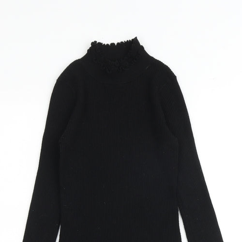River Island Womens Black Mock Neck Polyester Pullover Jumper Size 6