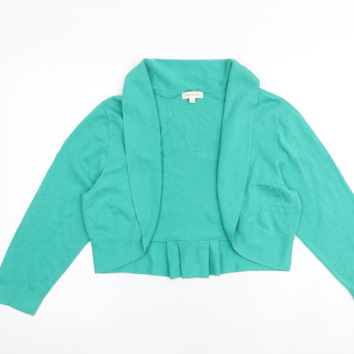 Monsoon Womens Green V-Neck 100% Cotton Cardigan Jumper Size L